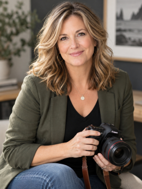 Sarah with her camera.